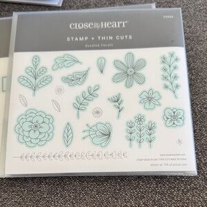 Close to My Heart Doodled Florals Stamp Set - Mint Green